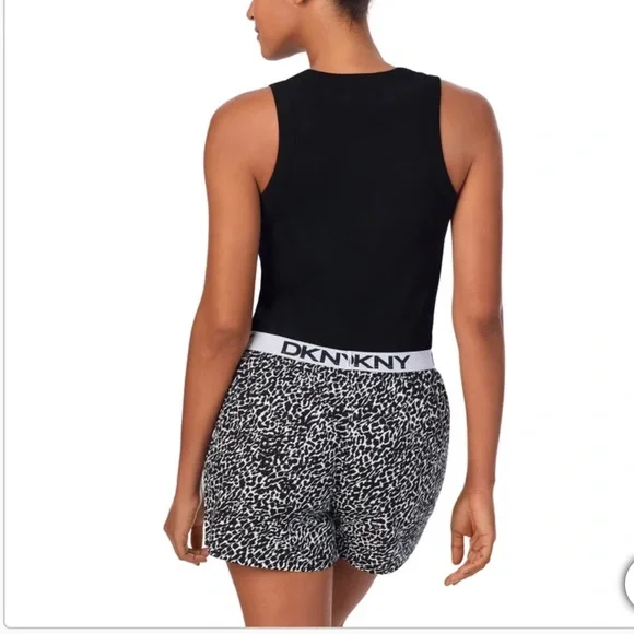 DKNY Women's Black and White Athletic Shorts - Picture 3 of 4